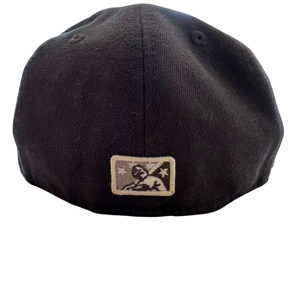 Fort Wayne TinCaps New Era 59FIFTY Black Red Fitted Hat 6 7/8 MiLB With Stickers - Picture 3 of 3